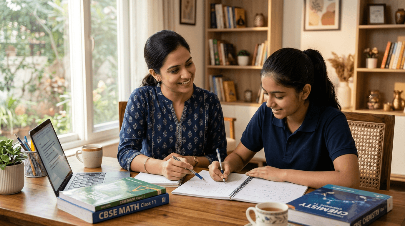 A verified Wavefront tutor teaching a student at home in Jaipur