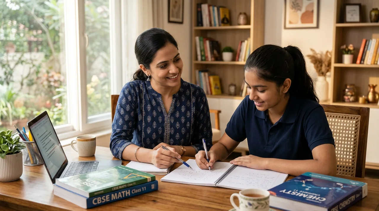 A verified Wavefront tutor teaching a student at home in Jaipur