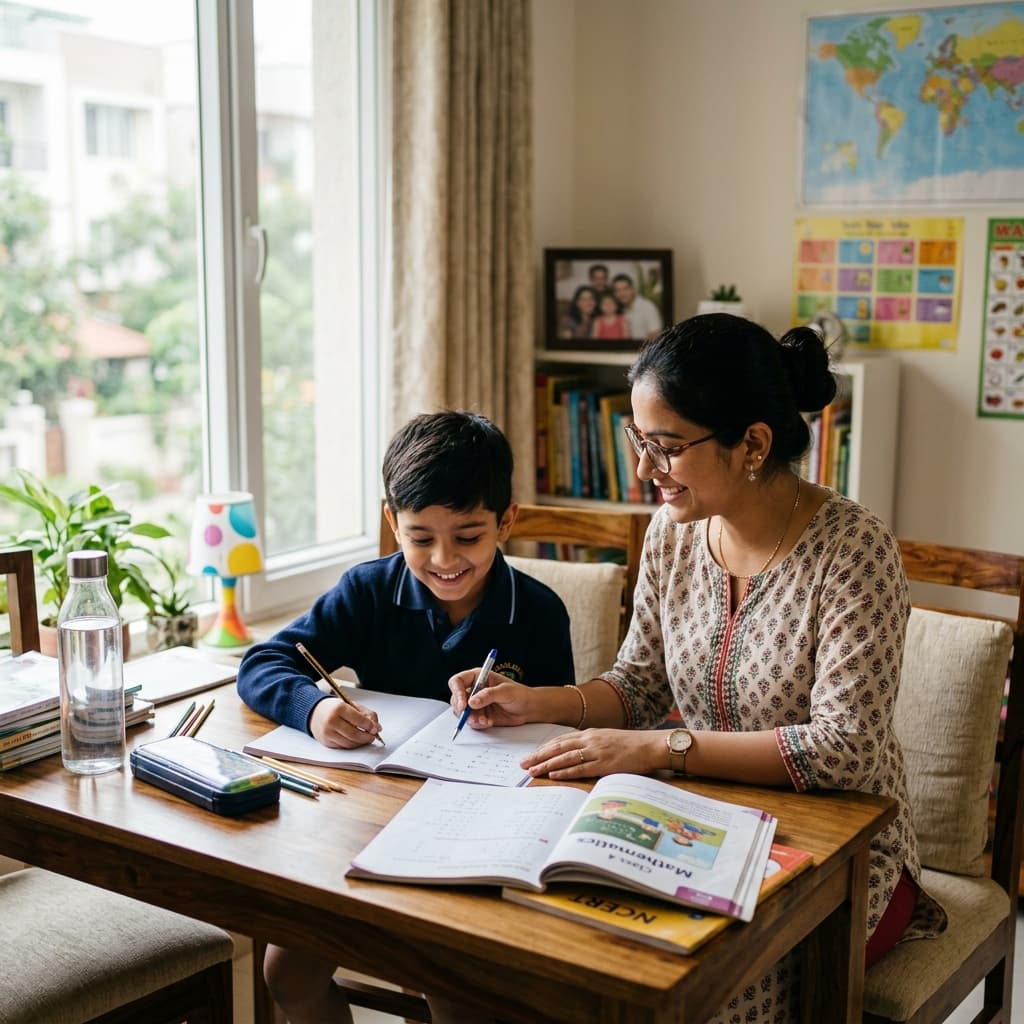 Experienced Indian educator mentoring a student